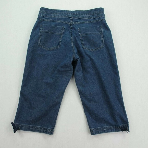 Lee Cropped Denim Jeans Womens SZ 10P Petite Medium Wash High Rise Waist Stretch - Picture 3 of 8